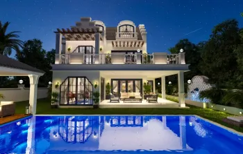 فيلا بتصميم فاخر تضم مسبح وحديقة للبيع في كوكا كاليس.